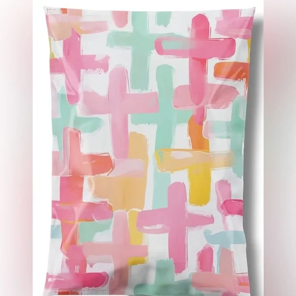 10 pack Pastel Brushstroke Cross Poly Mailers - Picture 1 of 3